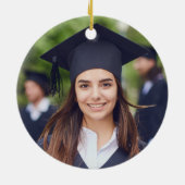 Class of 2022 Graduation Pink Gold Glitter Photo Keramisch Ornament (Achterkant)