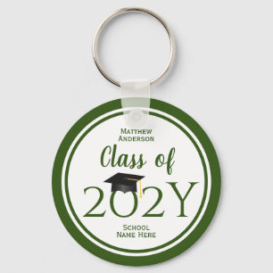 Class of 2023 Elegant Forest Green Graduation Sleutelhanger
