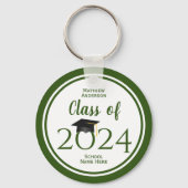 Class of 2023 Elegant Forest Green Graduation Sleutelhanger (Voorkant)