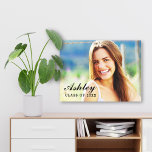 Class of 2023 Graduate Photo Graduation Canvas Afdruk<br><div class="desc">Display a personalized photo of your high school or college graduate in style with this wrapped canvas wall art print. Simple and minimal design features a photo of the grad, accented with a modern and elegant script text overlay of the grad's name and class year. Black text color and font...</div>
