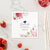 Class of 2023 Graduation Elegant Chic Pink Floral Servet (Insitu)
