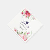 Class of 2023 Graduation Elegant Chic Pink Floral Servet (Hoek)