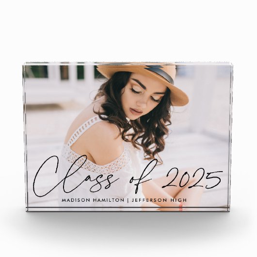 Class of 2023 Modern Black Script Graduation Fotoblokken (Voorkant)