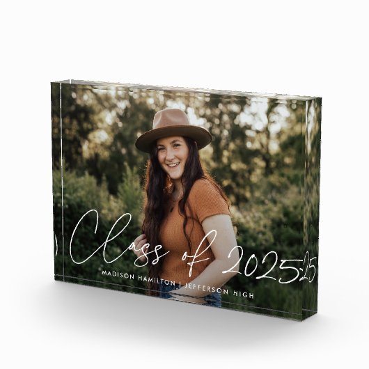 Class of 2023 Modern White Script Graduation Fotoblokken (Rechts)