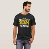 Class Of 2024 24 Senior  Sunflower Graduation 2024 T-shirt (Voorkant volledig)
