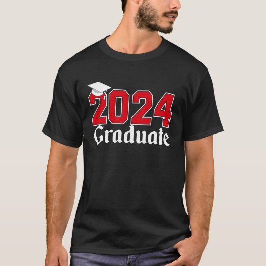 Class Of 2024 Graduation College High School Gradu T-shirt (Voorkant)