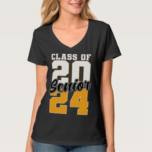 Class of 2024 Senior 24 Grad Graduation T-shirt (Voorkant)