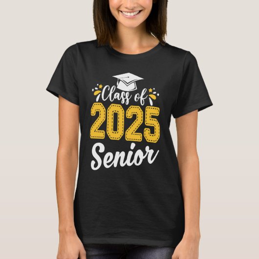 Class Of 2025 25 Senior Graduate Funny Graduation  T-shirt (Voorkant)