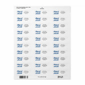 Class of 2025 blue script graduation etiket (Full Sheet)