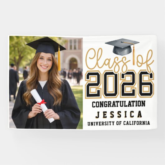 Class of 2025 Graduation Personalized  Spandoek (Horizontaal)