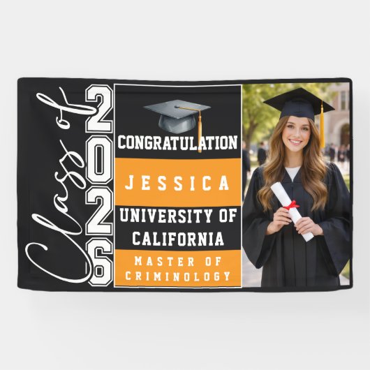 Class of 2025 Graduation Personalized Spandoek (Horizontaal)
