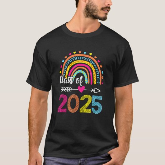 Class Of 2025 Rainbow Kindergarten Preschool Gradu T-shirt (Voorkant)