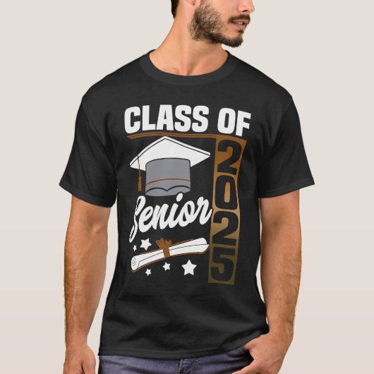 Class of 2025 Senior 25 Grad Graduation Women Men T-shirt (Voorkant)