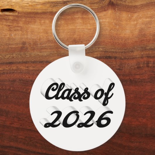 Class of 2026 black script graduation  sleutelhanger (Voorkant)