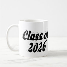 Class of 2026 black text graduation koffiemok