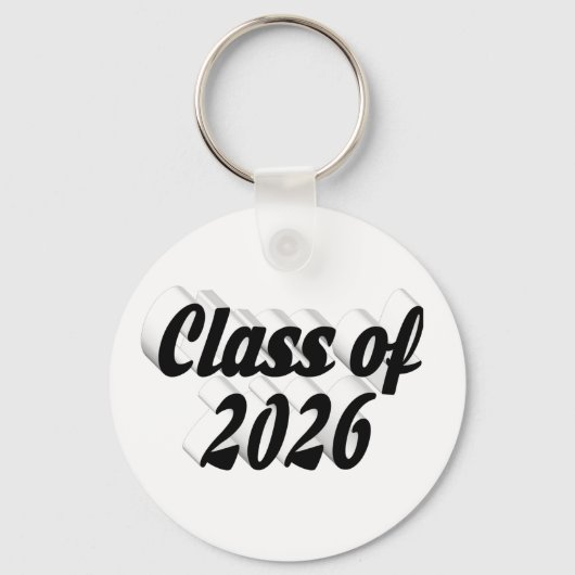 Class of 2026 black text graduation sleutelhanger (Voorkant)