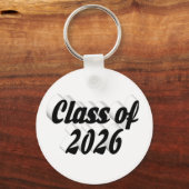 Class of 2026 black text graduation  sleutelhanger (Voorkant)