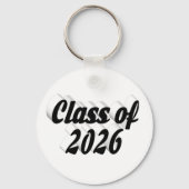 Class of 2026 black text graduation  sleutelhanger (Achterkant)