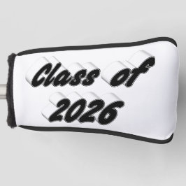 Class of 2026 black typography graduation  golfheadcover