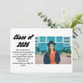 Class of 2026 black typography graduation photo  kaart (Staand voorkant)