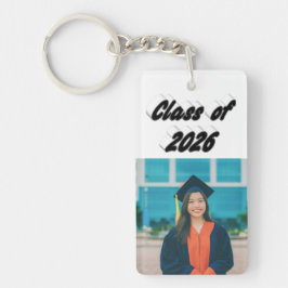 Class of 2026 black typography graduation  photo  sleutelhanger