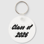 Class of 2026 black typography graduation  sleutelhanger (Voorkant)