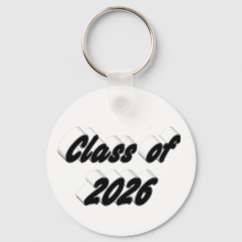 Class of 2026 black typography graduation  sleutelhanger