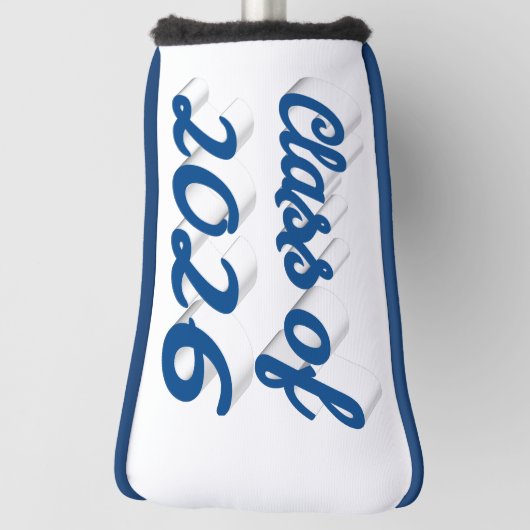 Class of 2026 blue script graduation  golfheadcover (Draai 90)