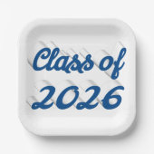 Class of 2026 blue script graduation papieren bordje (Voorkant)