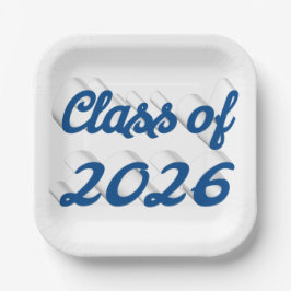Class of 2026 blue script graduation  papieren bordje
