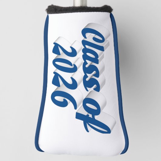 Class of 2026 blue text graduation  golfheadcover (Draai 90)