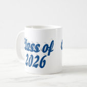 Class of 2026 blue text graduation koffiemok (Voorkant links)
