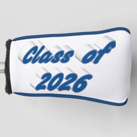 Class of 2026 blue typography graduation  golfheadcover (Voorkant)