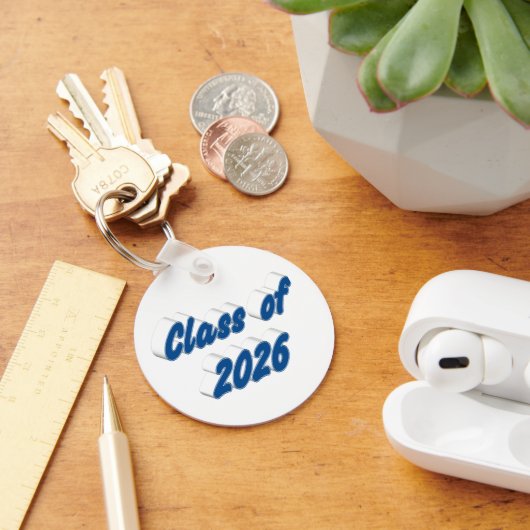 Class of 2026 blue typography  graduation  sleutelhanger (Bureau)