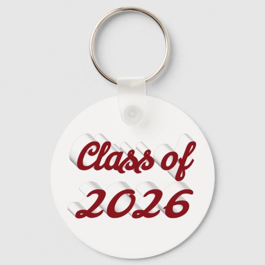 Class of 2026 burgundy script  graduation  sleutelhanger (Voorkant)