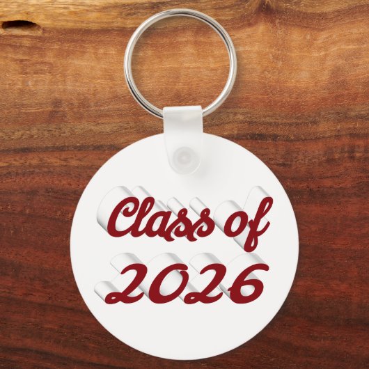 Class of 2026 burgundy script  graduation  sleutelhanger (Achterkant)