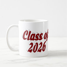 Class of 2026 burgundy text graduation koffiemok