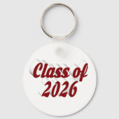 Class of 2026 burgundy text  graduation  sleutelhanger (Voorkant)