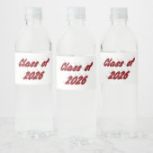 Class of 2026 burgundy tyoography graduation waterfles etiket (Flessen)