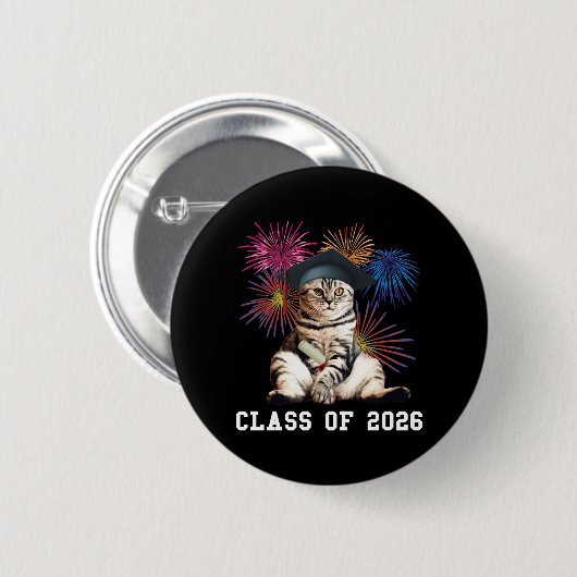 Class Of 2026 Cat Lover Ronde Button 5,7 Cm (Voorkant /achterkant)