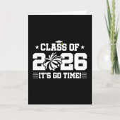 Class of 2026 Cheer Graduation It’s Go Time Quote Kaart (Voorkant)