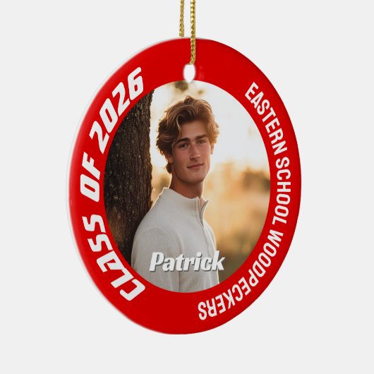 Class of 2026 Customizable School Senior Photo Keramisch Ornament (Rechts)