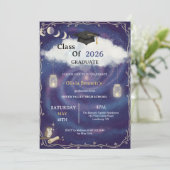 Class of 2026 Die Cut Graduation Invitation Custom Kaart (Staand voorkant)