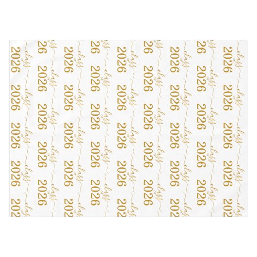 Class of 2026 Elegant Gold Script  Tafelkleed (Voorkant (Horizontaal))