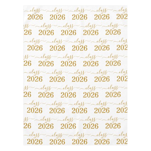 Class of 2026 Elegant Gold Script  Tafelkleed (Voorkant)