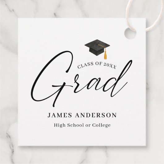 Class of 2026 Elegant Script Graduate Bedankjes Labels (Achterkant)