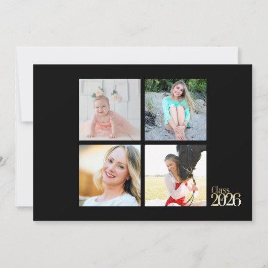 Class of 2026 Gold Grad Green with Photo Kaart (Achterkant)