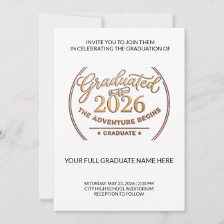 Class of 2026 Gold Invitation | Invitación Oro Kaart