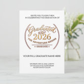 Class of 2026 Gold Invitation | Invitación Oro Kaart (Staand voorkant)
