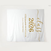 Class of 2026 Gold Script Graduation Backdrop Prop Wandkleed (Voorkant (horizontaal))